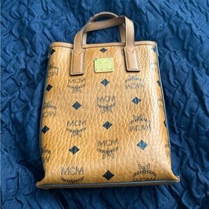 MCM Tan Leather Tote Bag